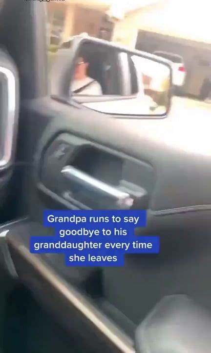 Grandpa Runs To Say Goodbye To His Granddaughter Every Time She Leaves Running In The Dark Old