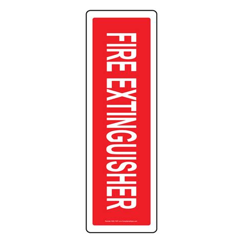 Glow Red Reflective Fire Extinguisher Sign Or Label