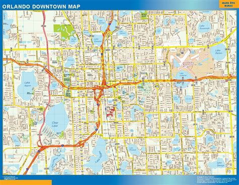 Orlando Downtown Biggest Wall Map Largest Wall Maps Of The World