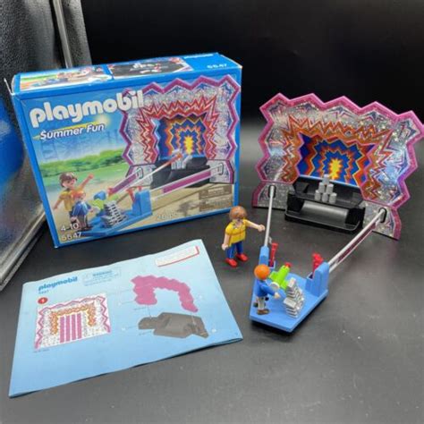 Playmobil Summer Fun Amusement Park Carnival Can Shooting Game Set Ebay