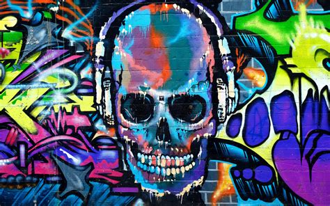 Download 3840x2400 Wallpaper Graffiti Skull Colorful