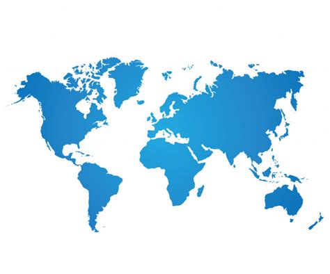 Premium Vector Blue World Map On White Background
