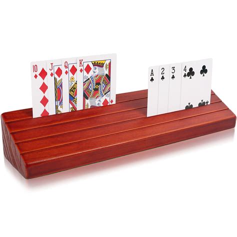 Wooden Playing Card Holder For Kids Seniors Wood Hands Free Cards