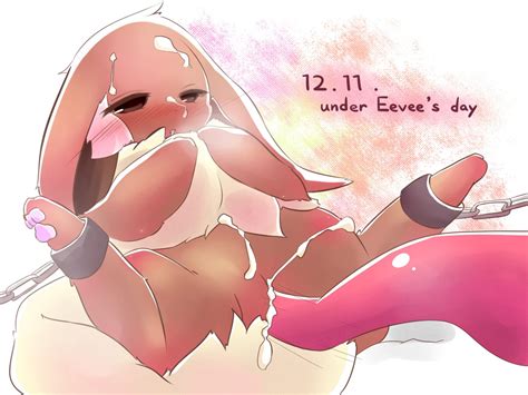 Rule 34 Blush Chained Cum Eevee Female Forced Hindpaw Nintendo Pawpads Paws Penetration