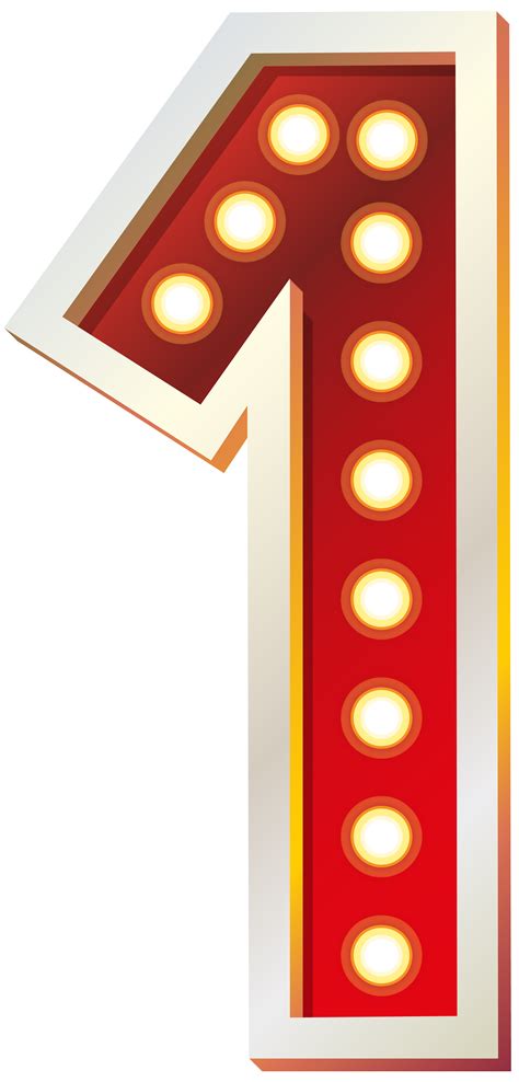 Red Number One With Lights Png Clip Art Image Gallery Yopriceville