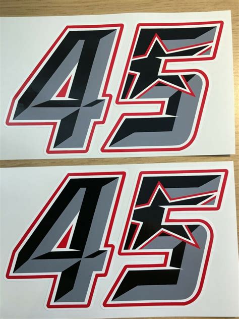 2x 3d Scott Redding 45 Race Number Stickers Motogp Decals 150mm X 90mm
