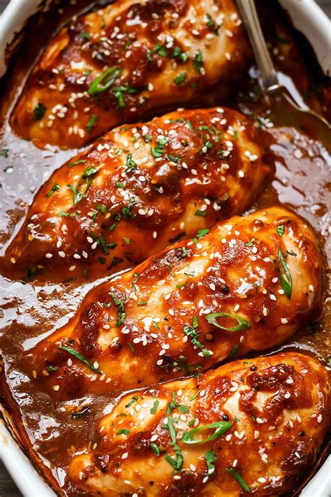 Place one hand on top of the chicken breast. Baked Chicken Breasts with Sticky Honey Sriracha Sauce ...