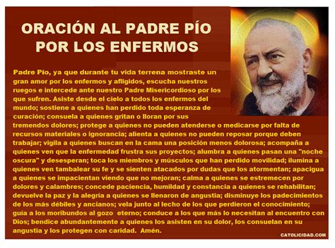 Catolicidad OraciÓn Al Padre PÍo Pidiendo Su IntercesiÓn Por Los Enfermos