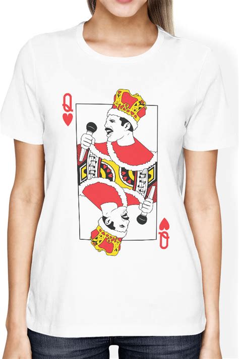 Queen band t shirt women hip hop retro. Queen Band shirt Freddie Mercury t shirt with playing card ...