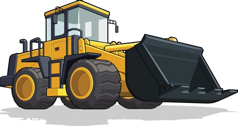 Bulldozer Construction Heavy Machine Industry Cartoon Illustration