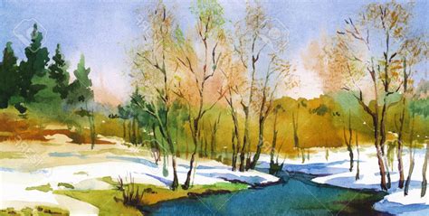 Easy Watercolor Paintings Of Spring Landscapes At Getdrawings Free