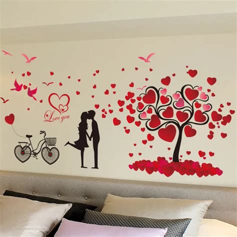 Marriage Room Wall Stickers Room Wall Decor Valentine Love Tree Heart
