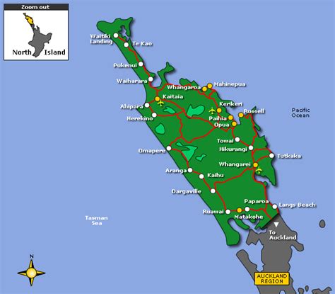 Bay Of Islands New Zealand Map Travelsfinderscom