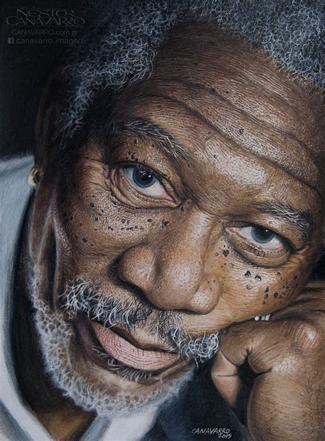 How to draw realistic faces with colored pencils; My 50-Hour High-Detail Drawing Of Morgan Freeman In Color ...