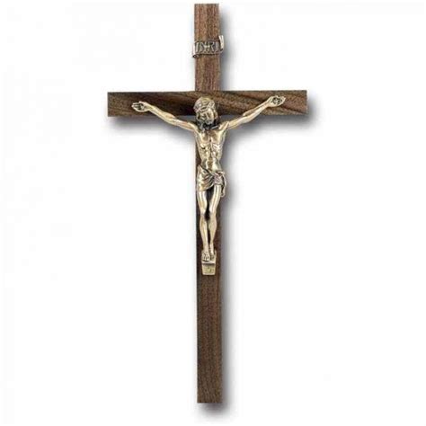 Crosses Crucifixes Walnut Wood Cross 10 Inch With Museum