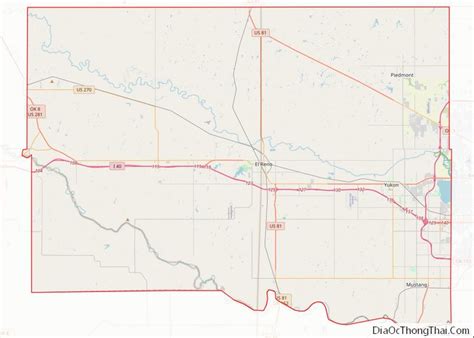 Map Of Canadian County Oklahoma