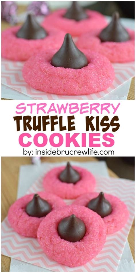 See more ideas about kiss cookies, cookie recipes, hershey kiss cookies. Strawberry Truffle Kiss Cookies