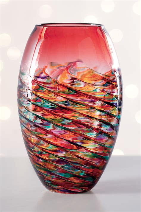 Optic Rib Barrel By Michael Trimpol And Monique Lajeunesse Art Glass Vase Artful Home