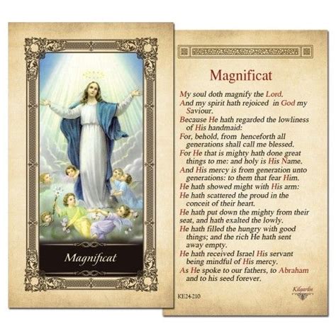 Magnificat Laminated Holy Card Holy Cards Magnificat Prayer Cards