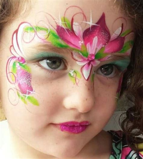 Lovely Pink Flower Crown Anna Face Paint Girl Face Painting Face