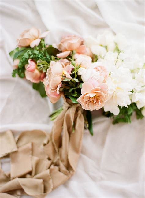 Peaches And Cream Southern Bridal Inspiration Flower Bouquet Wedding