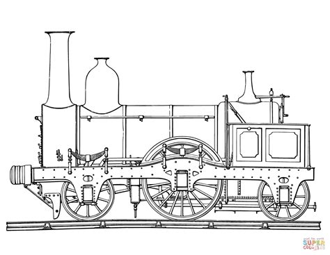 Printable vehicle coloring pages of railroad and trains, steam engine trains coloring page sheets and railroad history coloring sheets. steam locomotive coloring page - Clrg