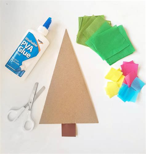 Scrunched Tissue Paper Christmas Tree