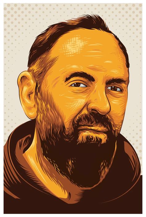 Padre Pio Vector Portrait By Chifumi Vector Portrait Portrait