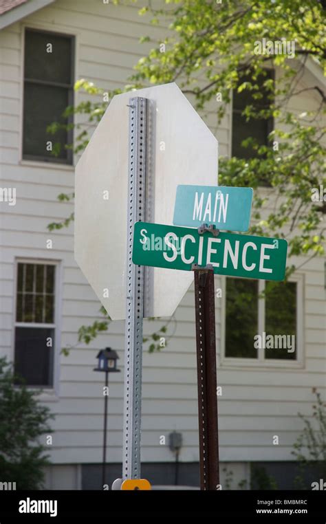 Science And Main Street Signs Intersection Curryville Missouri Usa