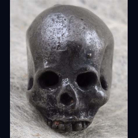 Medium Antique Bronze Skull Bead By Robert Burkett Tiger Tiger