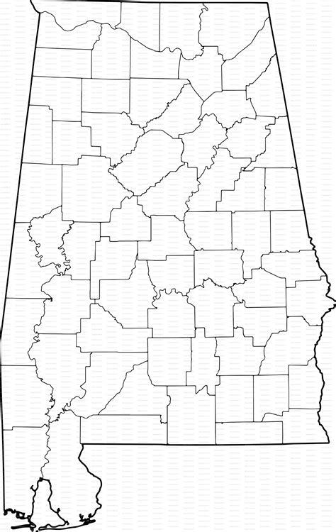 Printable Alabama Map Printable Al County Map Digital Etsy
