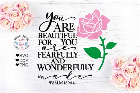However, god's words can lead us to discover what our individual meaning of beauty truly is and should be; Bible Verse - You are Beautiful Cut File