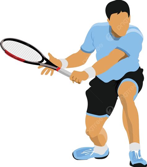 Jugador De Tenis Ilustración Vectorial Para Diseñadores Hobby Big Slam