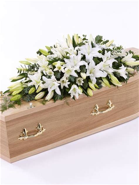 Lily Casket Spray White 5ft Funeral Flowers Tallaght