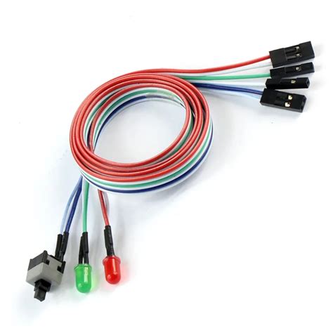 F04224 New Pc Computer Atx Power Supply Reset Switch Cable With Led