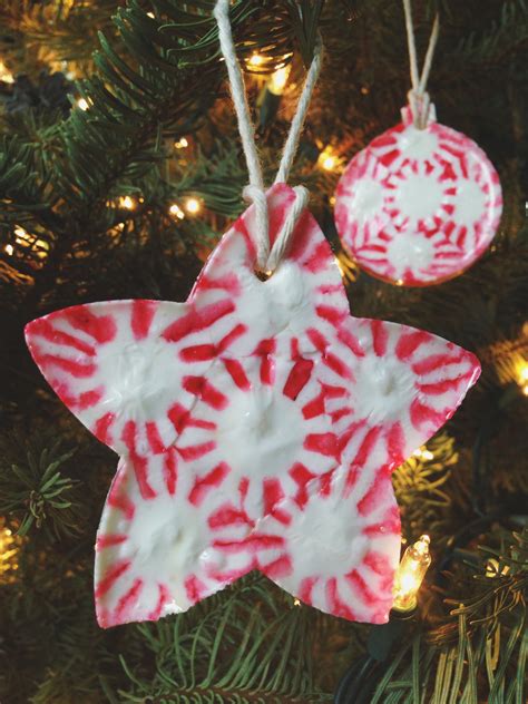This christmas star craft is my favorite christmas craft for kids we made last year. Peppermint Candy Christmas Ornaments