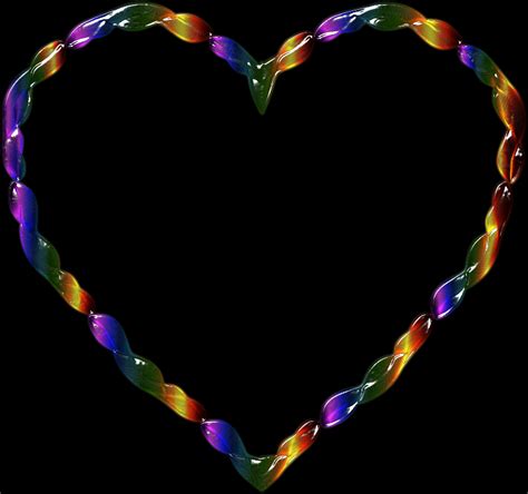 Rainbow Line Art Heart 2 Openclipart