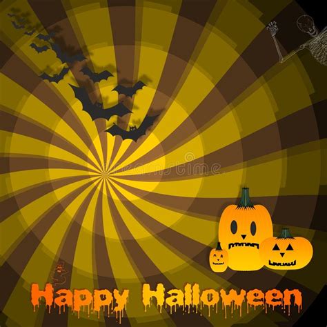 Happy Halloween With Moon Orange Stock Vector Illustration Of Horror
