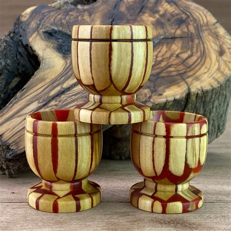 Small Olive Wood Communion Cups Holy Land Communion Cups Etsy