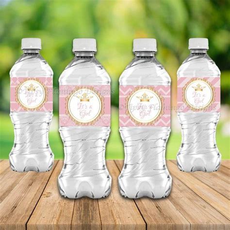 It S A Girl Baby Shower Water Bottle Labels Dark Pink Etsy Baby