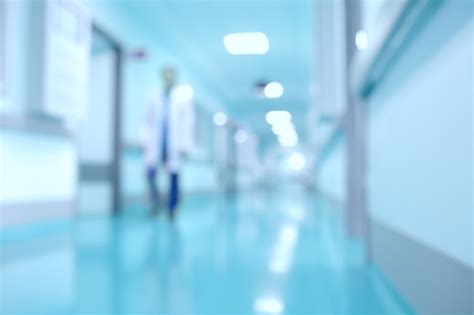 Medical And Hospital Corridor Defocused Background With Modern