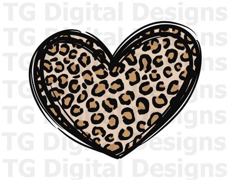 Leopard Heart PNG Valentine Heart PNG Leopard Heart | Etsy Norway