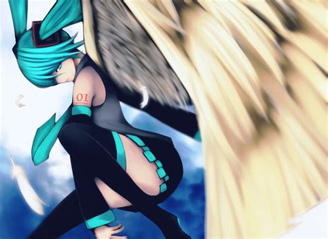 Hatsune Miku Twintails Vocaloid Wings