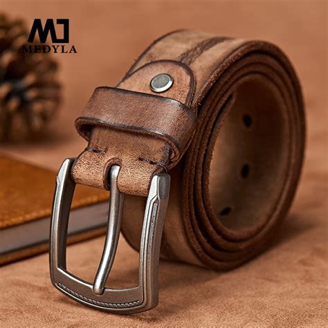 Bull More And More Silence Mens Leather Belts For Jeans Archeological