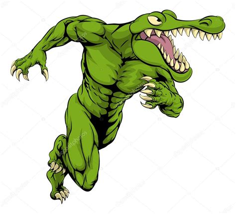 Crocodile Or Alligator Mascot Running Stock Vector Image By ©krisdog