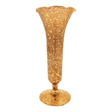 Vintage 22k Gold Covered Glastonbury Lotus Glass Bud Vase Chairish