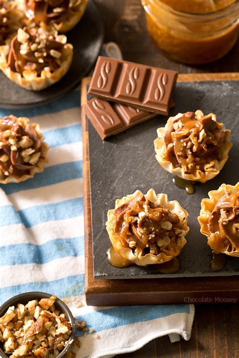 Thin sheets of phyllo dough are essential to all kinds of middle eastern and mediterranean appetizers and desserts. No Bake Turtle Cheesecake Phyllo Cups - Homemade In The Kitchen