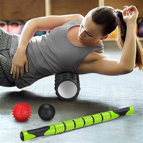 5 In 1 Large Size Foam Roller Kit With Muscle Roller Stick And Massage Balls High Density 18