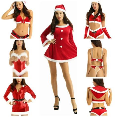 Sexy Womens Santa Claus Costume Christmas Dress Cosplay Party Bodysuit Lingerie 1635 Picclick