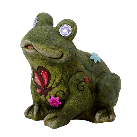 Solar Light Frog Garden Statuefigurine Treasuregurus